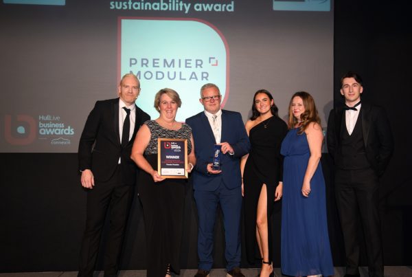 Environment and Sustainability Award Winner Premier Modular at the Business Live and Hull Live Business Awards 2023